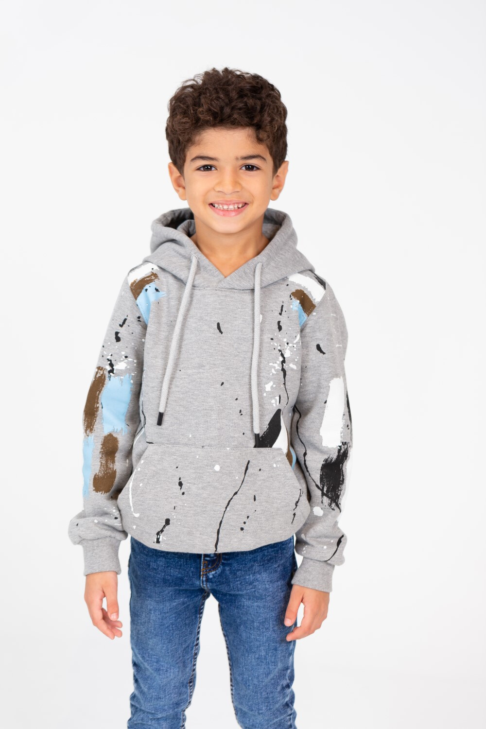 Boy's Hoodie With Colorful Print And Long Sleeves