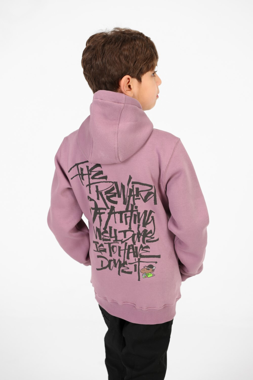 Boy's Printed Hoodie With Long Sleeves And Kangaroo Pocket
