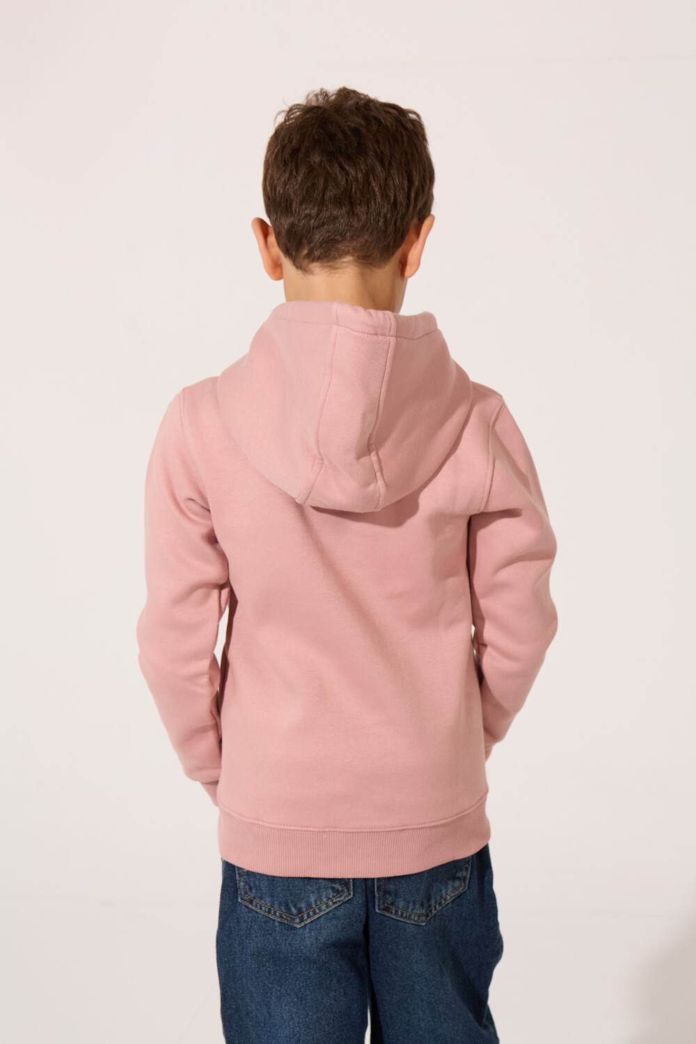 Boy's Tomato Basic Slim Fit Melton Sweatshirt With Front Pocket And Hood