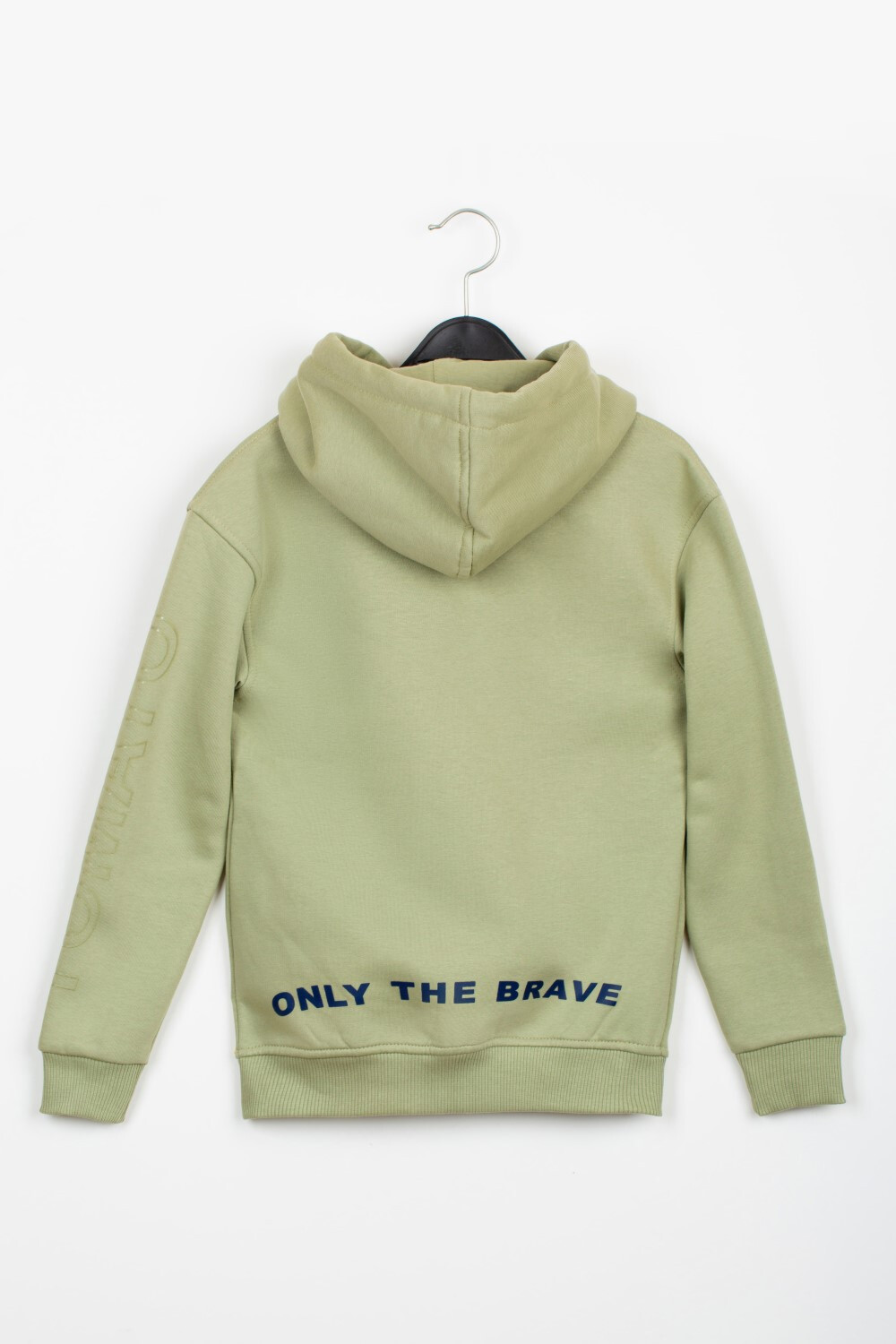 Boy's Padded Hooded Full Zipper Back Print Sweatshirt