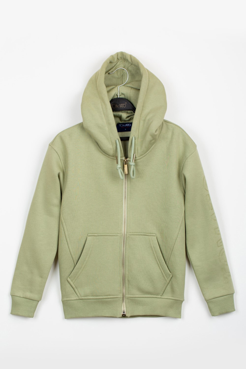 Boy's Padded Hooded Full Zipper Back Print Sweatshirt