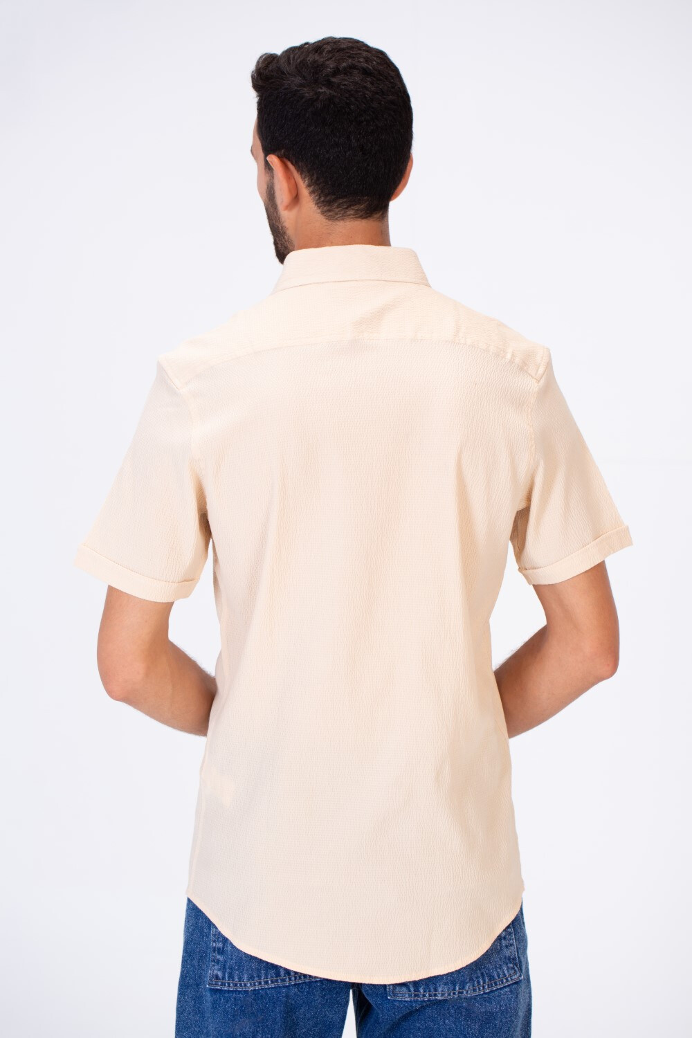 Men's Slim Fit Basic Plain Short Sleeves Shirt With Comfortable Fitting