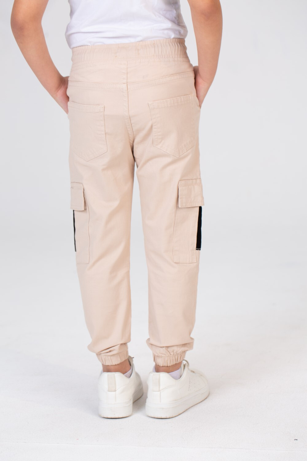 Boys Gabardine Sherwal Pants With Elastic Waist And Side Pockets