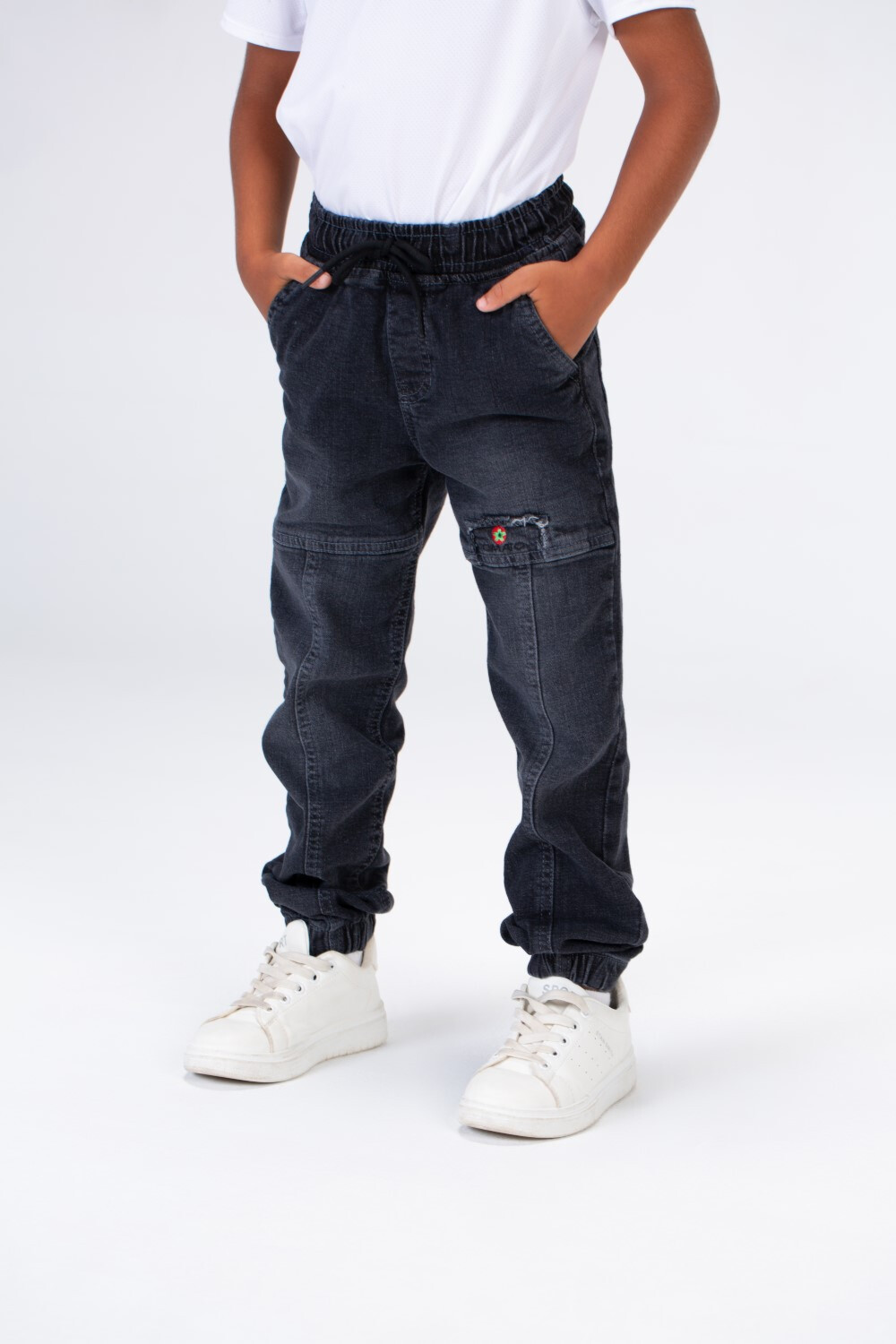 Boys Jeans Pants With Elastic Waistband And Tomato Logo On The Back