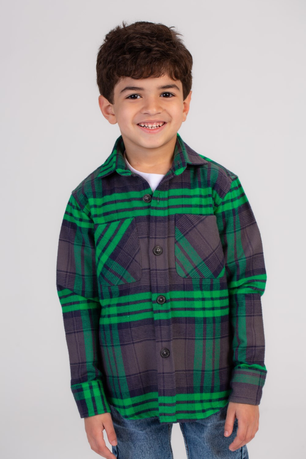 Boy's Checked Regular Fit With Two Front Pockets Unique Style Shirt This Shirt Is Both Comfortable & Trendy