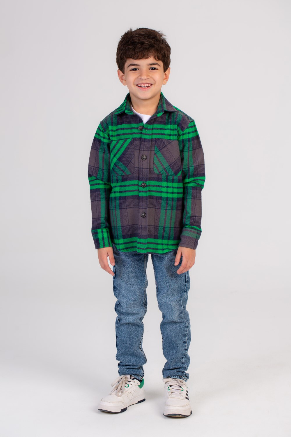 Boy's Checked Regular Fit With Two Front Pockets Unique Style Shirt This Shirt Is Both Comfortable & Trendy