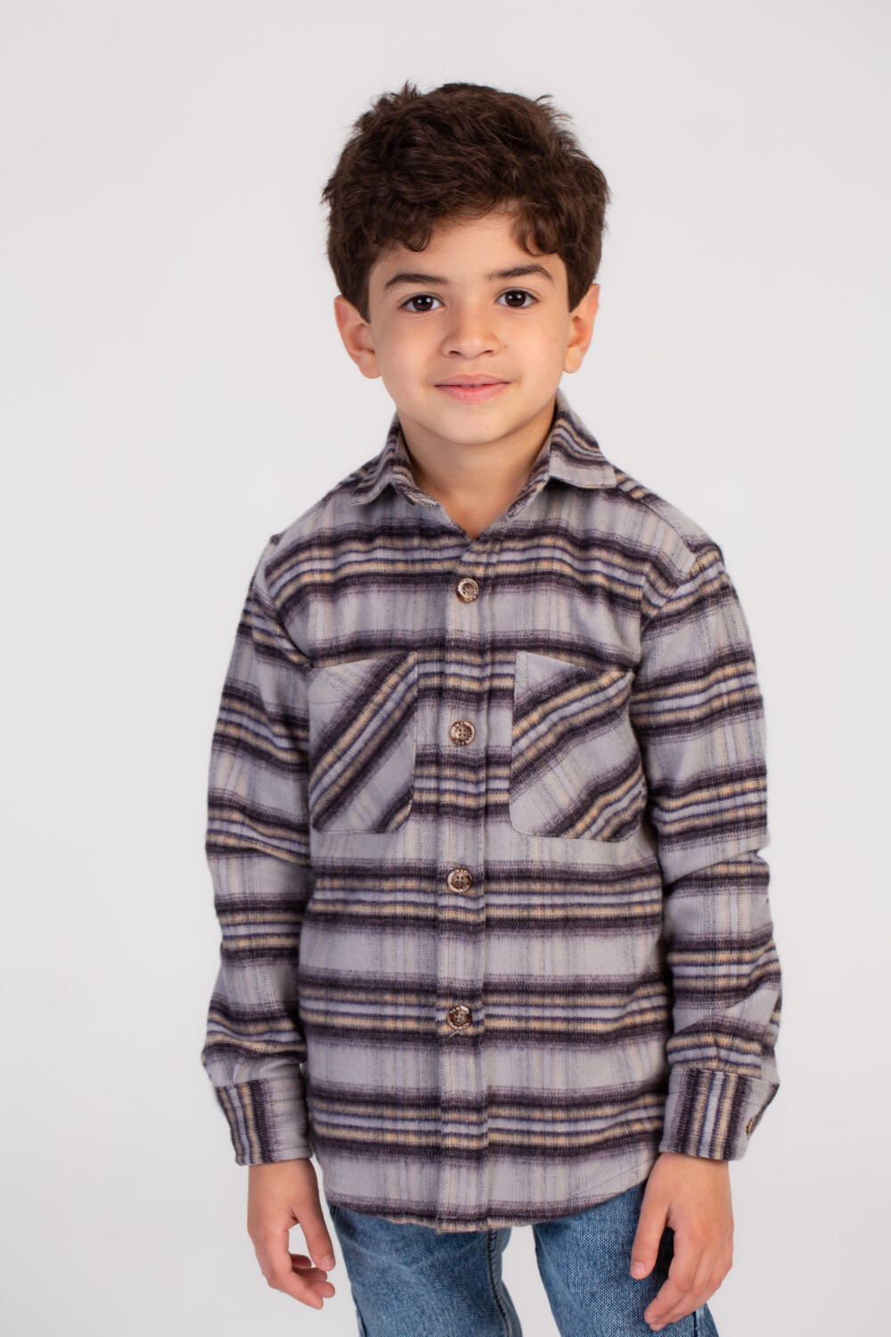 Boy's Classic Checked Long Sleeves Regular Fit Made Of Comfort Material Shirt Timeless Checked Pattern