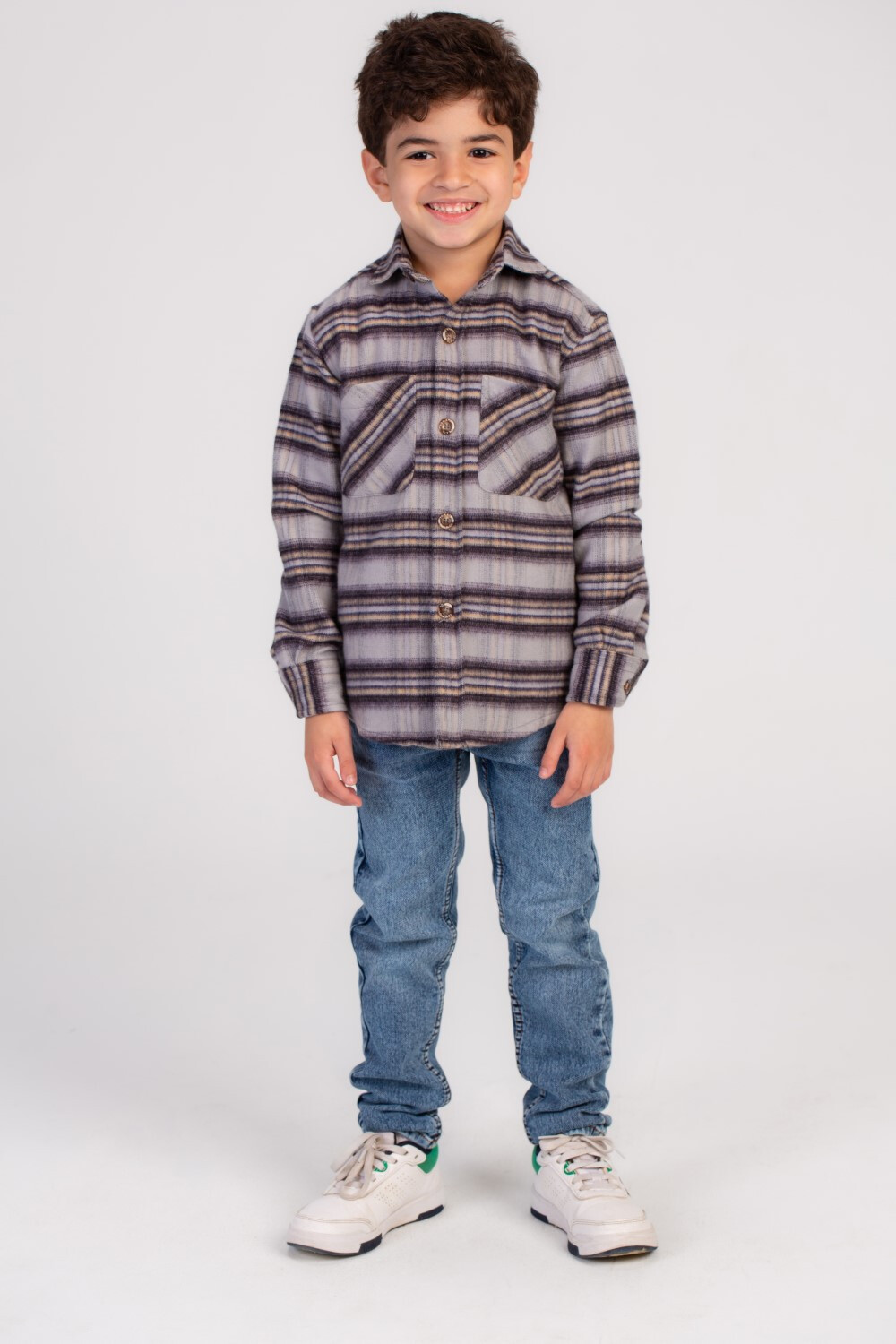 Boy's Classic Checked Long Sleeves Regular Fit Made Of Comfort Material Shirt Timeless Checked Pattern