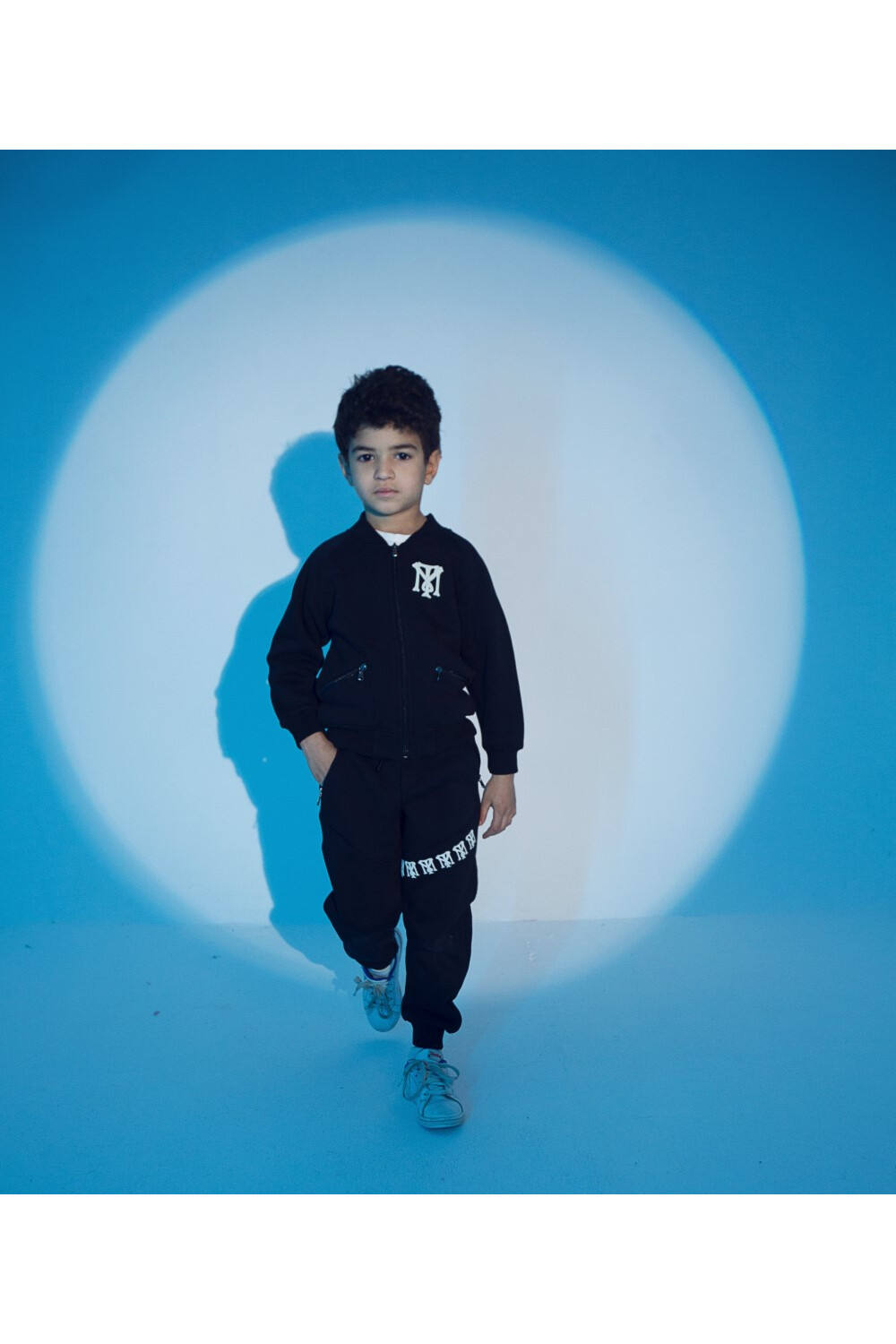 Boy's Padded Front Printed Made Of Comfort Melton Training Suit
