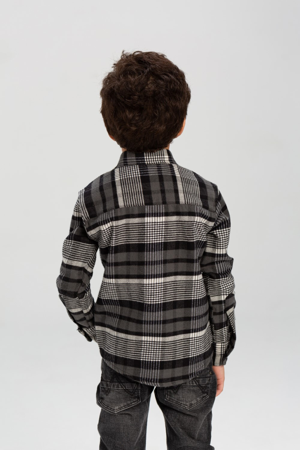 Boy's Checked Soft Wool Basic Style Shirt