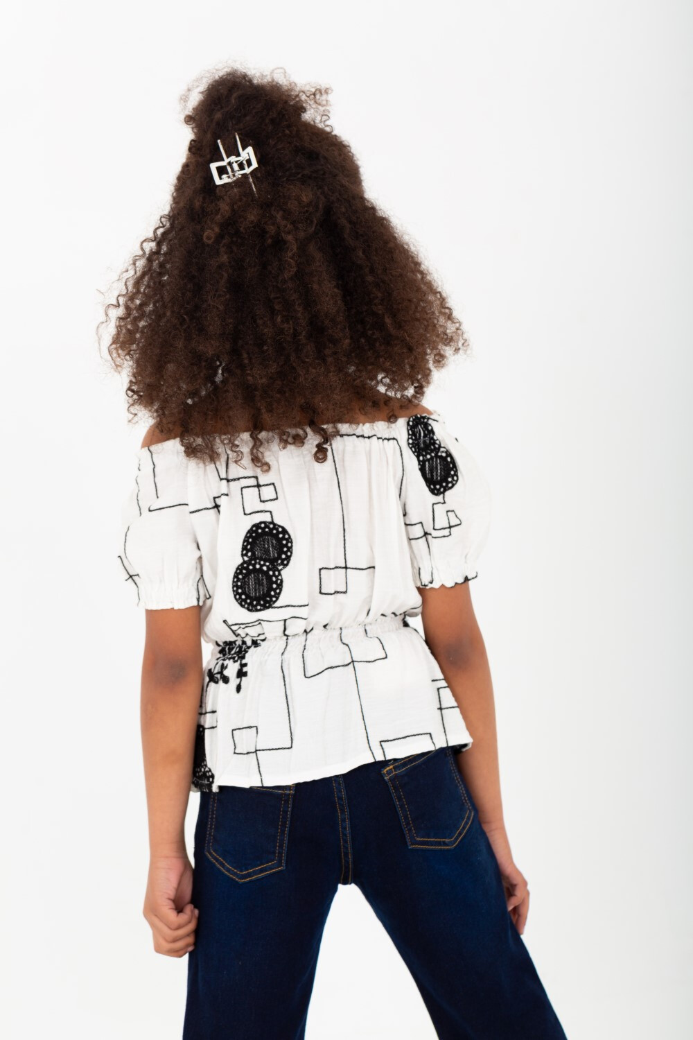 Girls' Blouse With Elasticated Waistband Comfortable Material And Unique Details