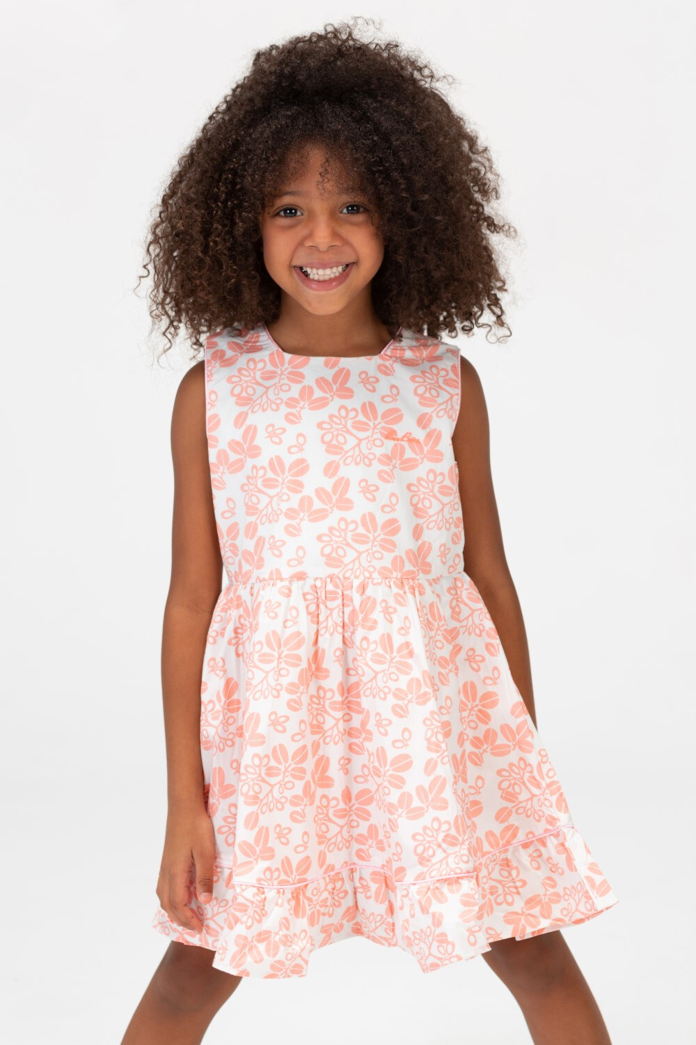 Girls Summer Tomato Casual Floral Sleeveless Dress In Dusty Rose Tomato Stores