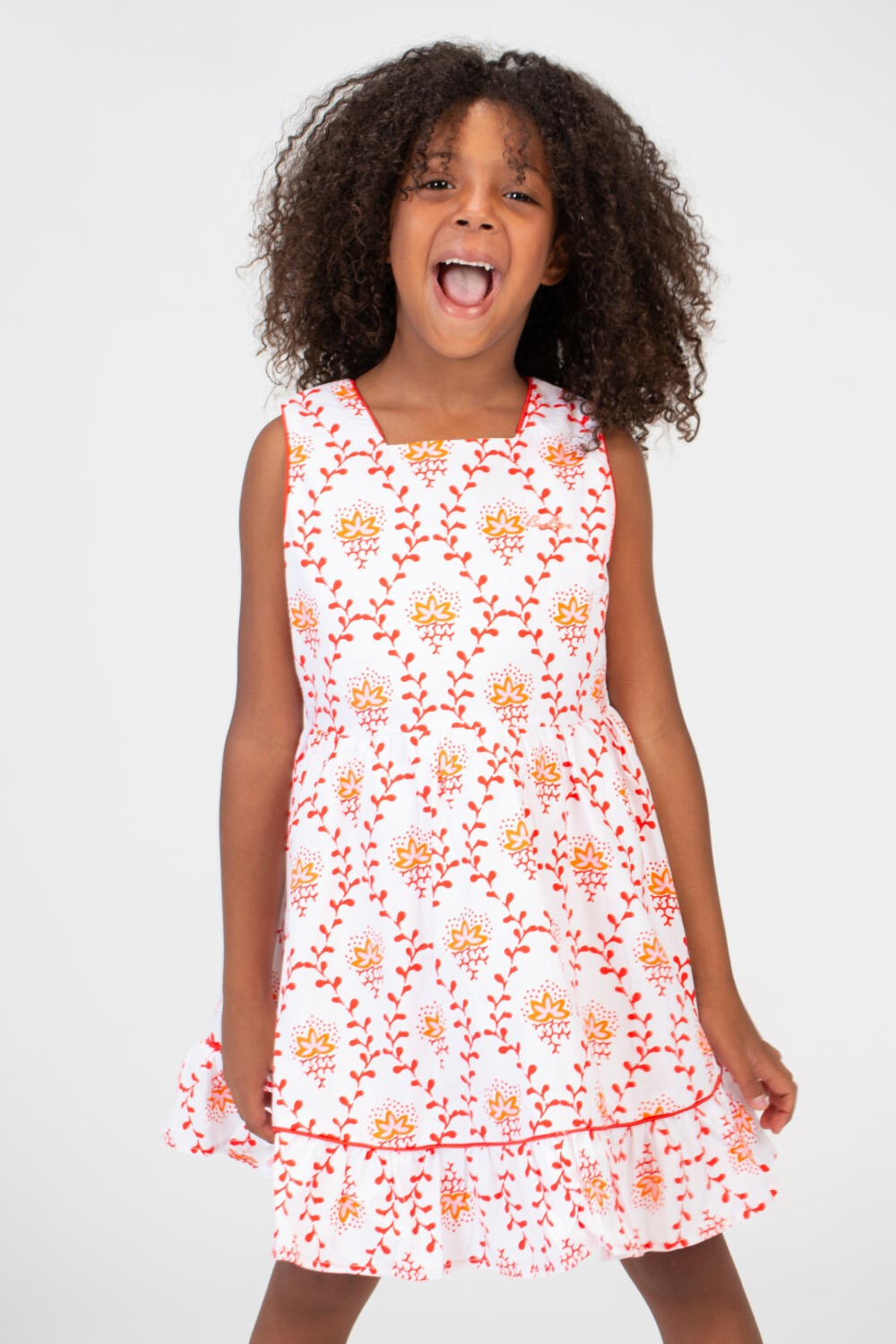 Girls Floral Cut Knee Length Maroon Summer Dress