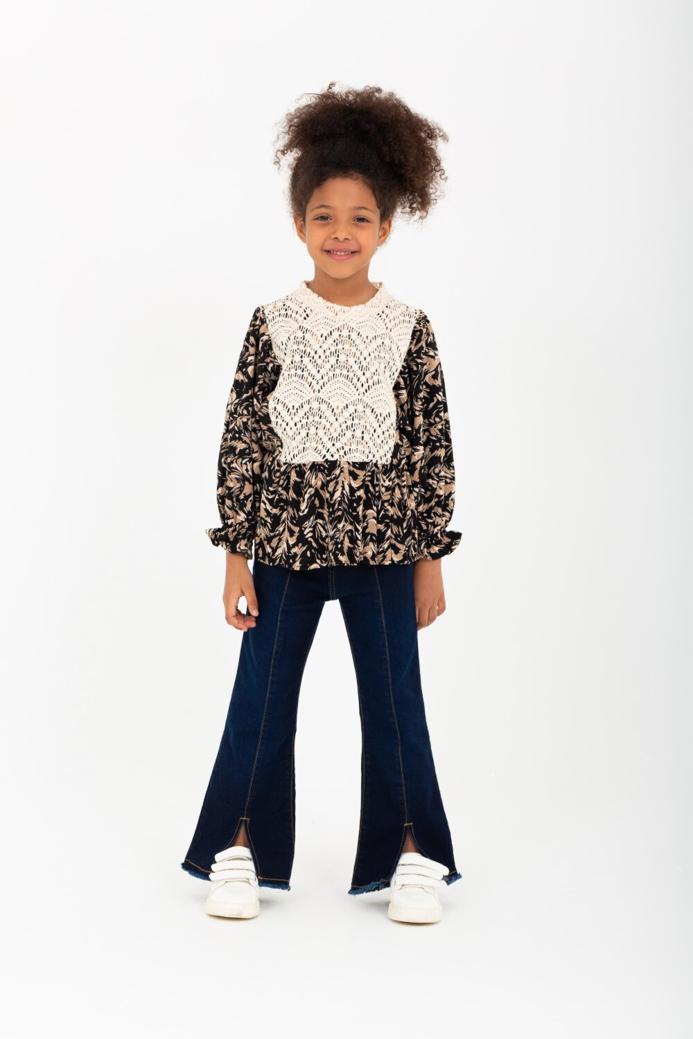 Girl's Printed Blouse With Distinctive And Unique Details