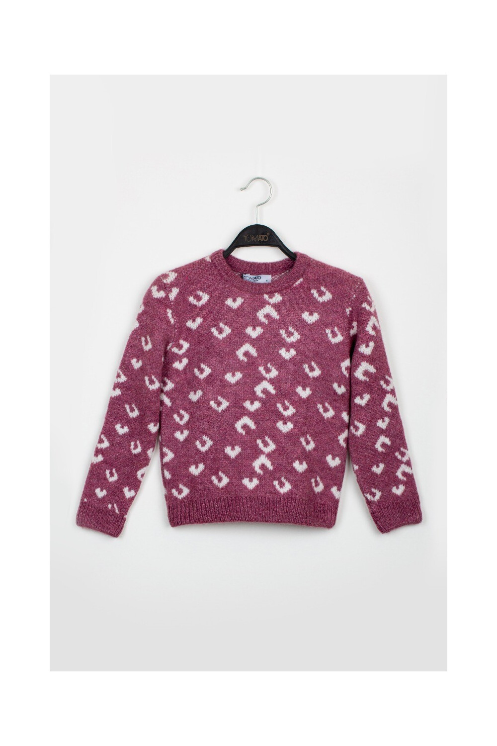 Girl's Rounded Neck Basic Made Of Soft Wool Pullover