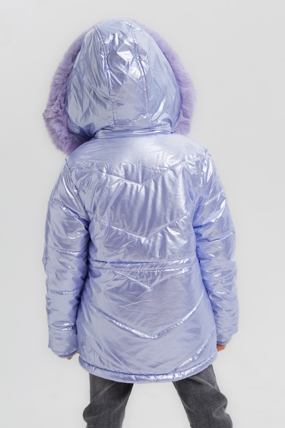Girl's Casual Long Style Front Pockets Full Zipper Hooded Waterproof Jacket
