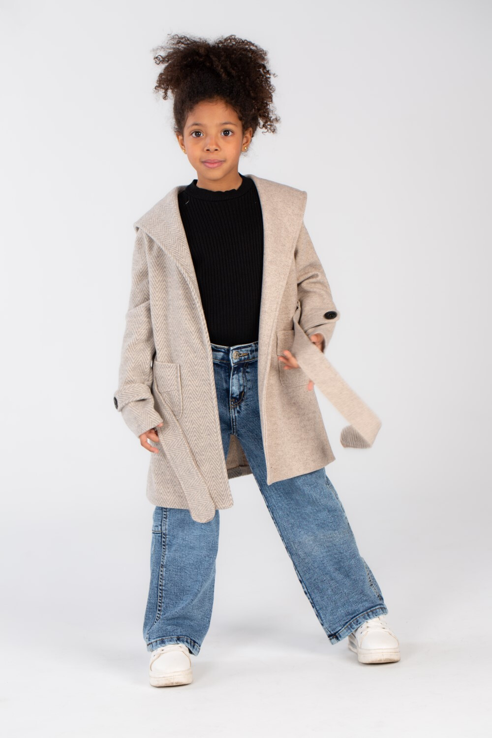 Girl's Padded Comfortable Fit Gogh With Front Pockets Coat