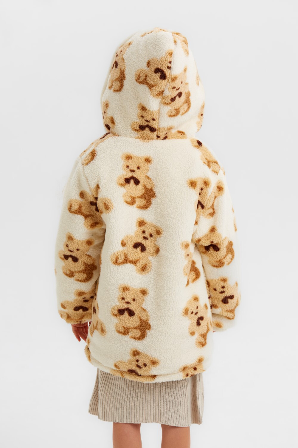 Girl's Casual Double Face Gabardines & Fur Jacket