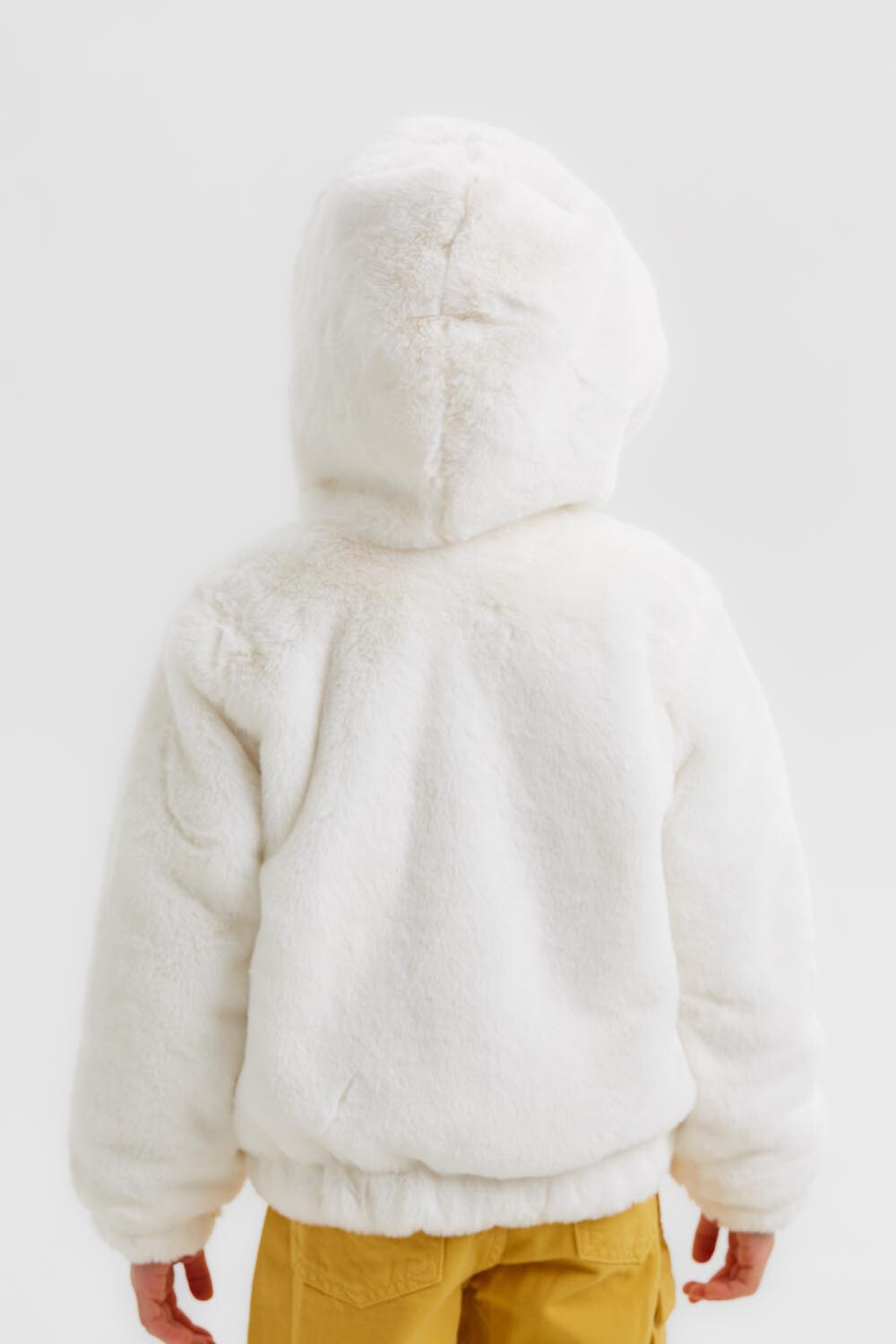 Girls's Casual Front Pockets Full Zipper Fur Hooded Jacket