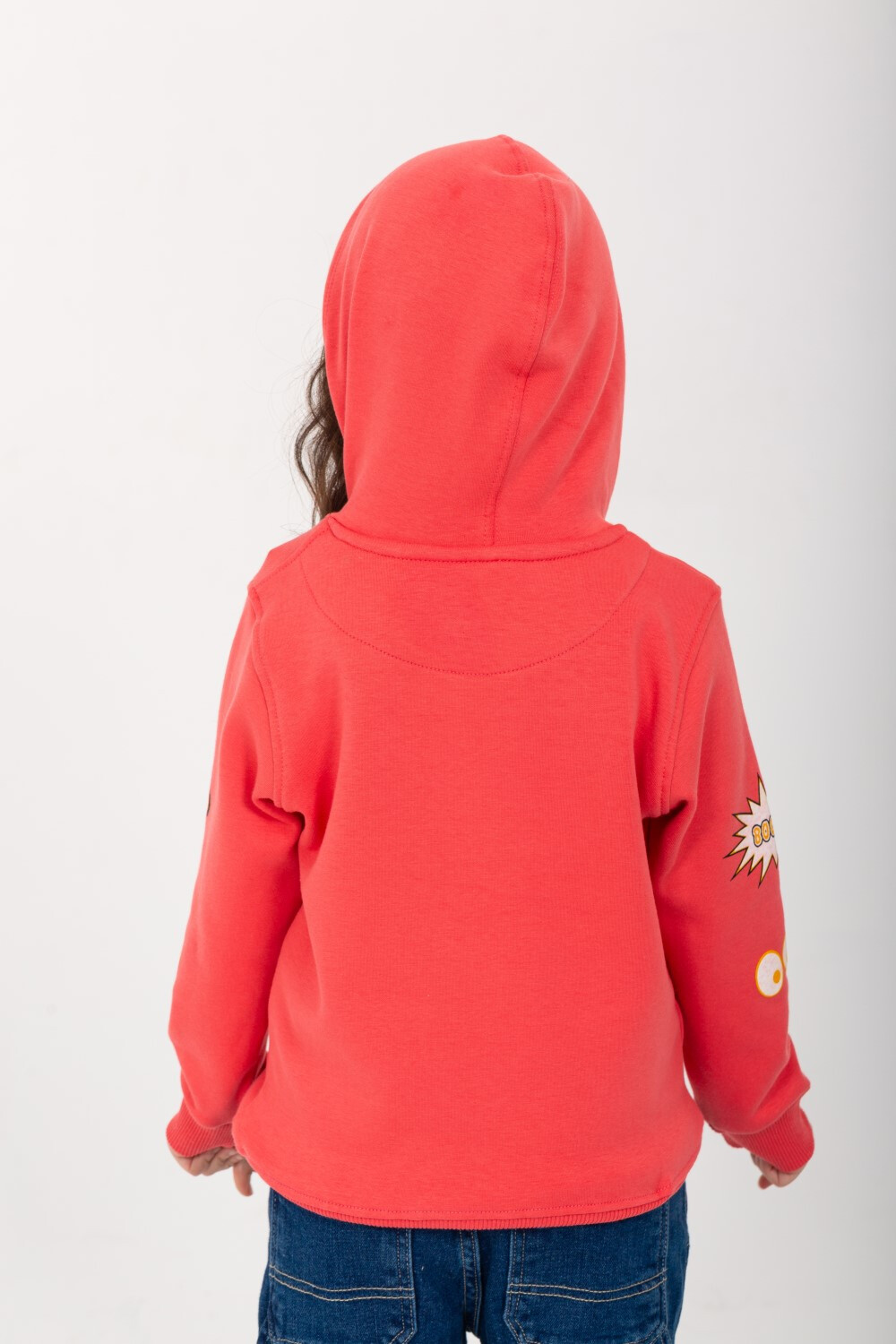 Girl's Hoodie Padded Front Printed Hooded Sweatshirt