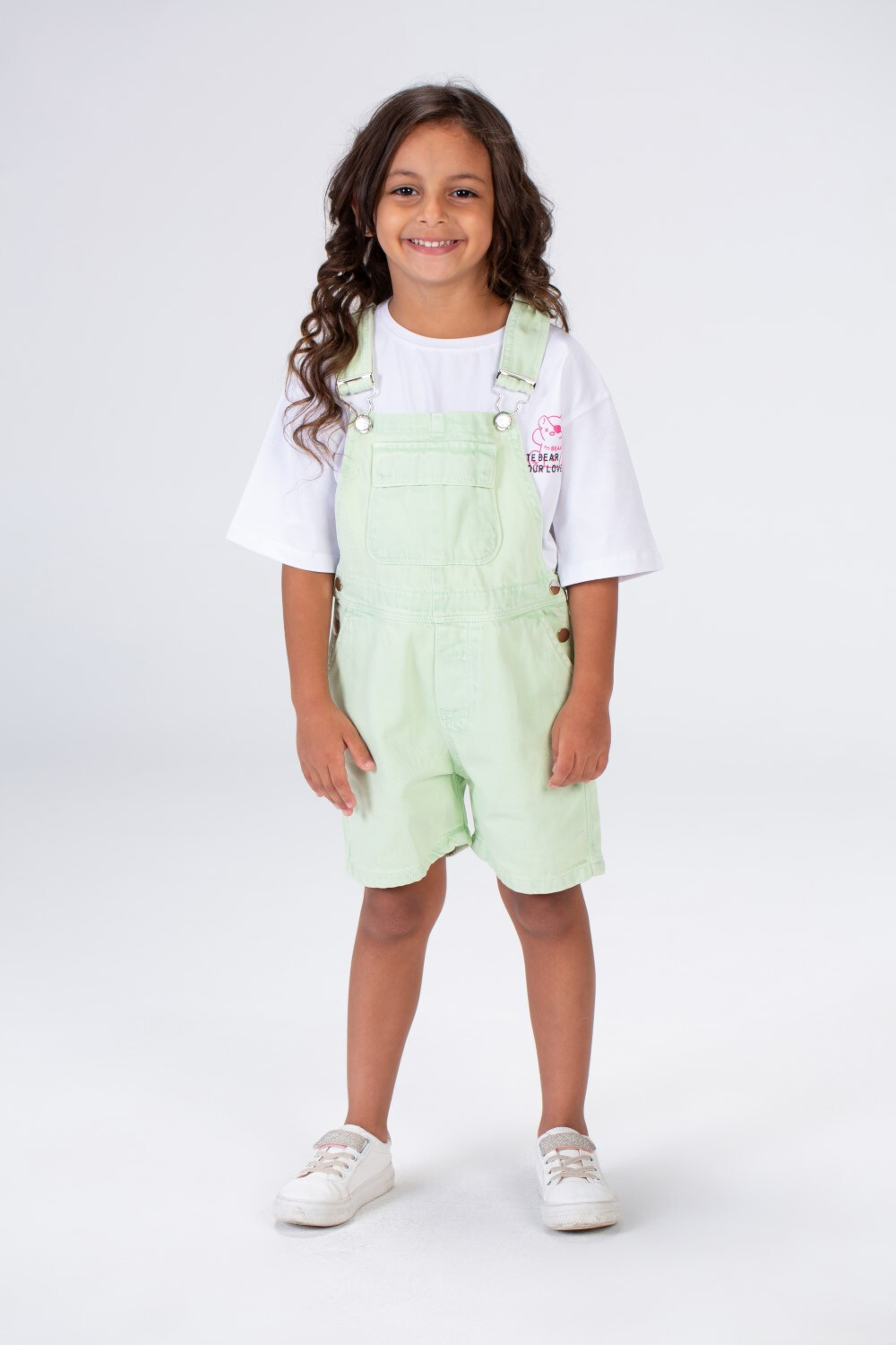 Girls Denim Jumpsuit Used Slouchy In Basic Summer Colors