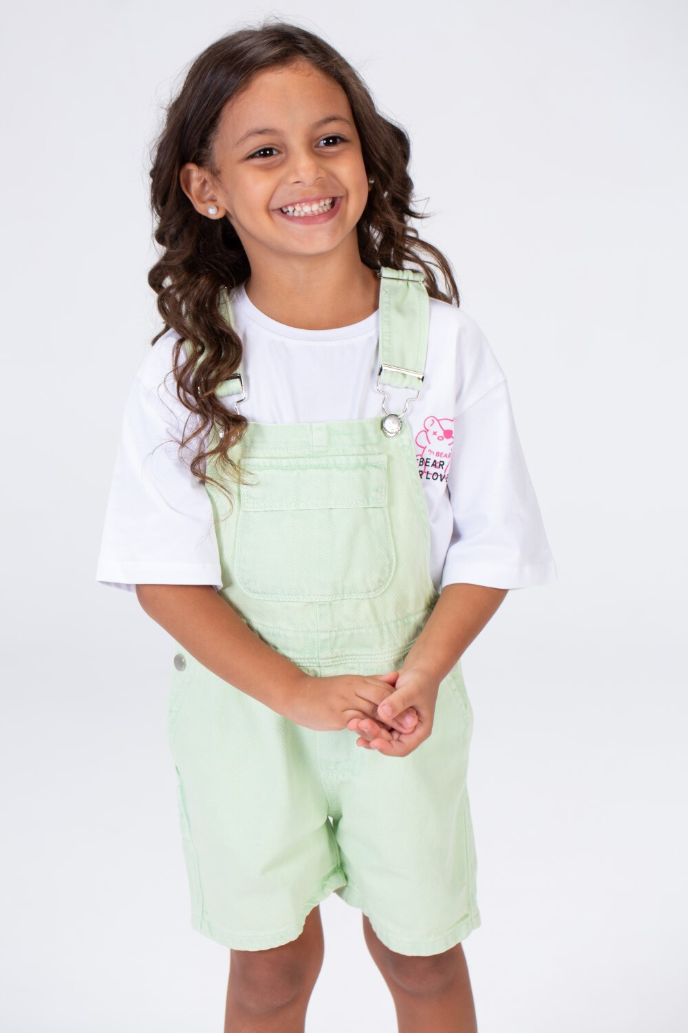 Girls Denim Jumpsuit Used Slouchy In Basic Summer Colors