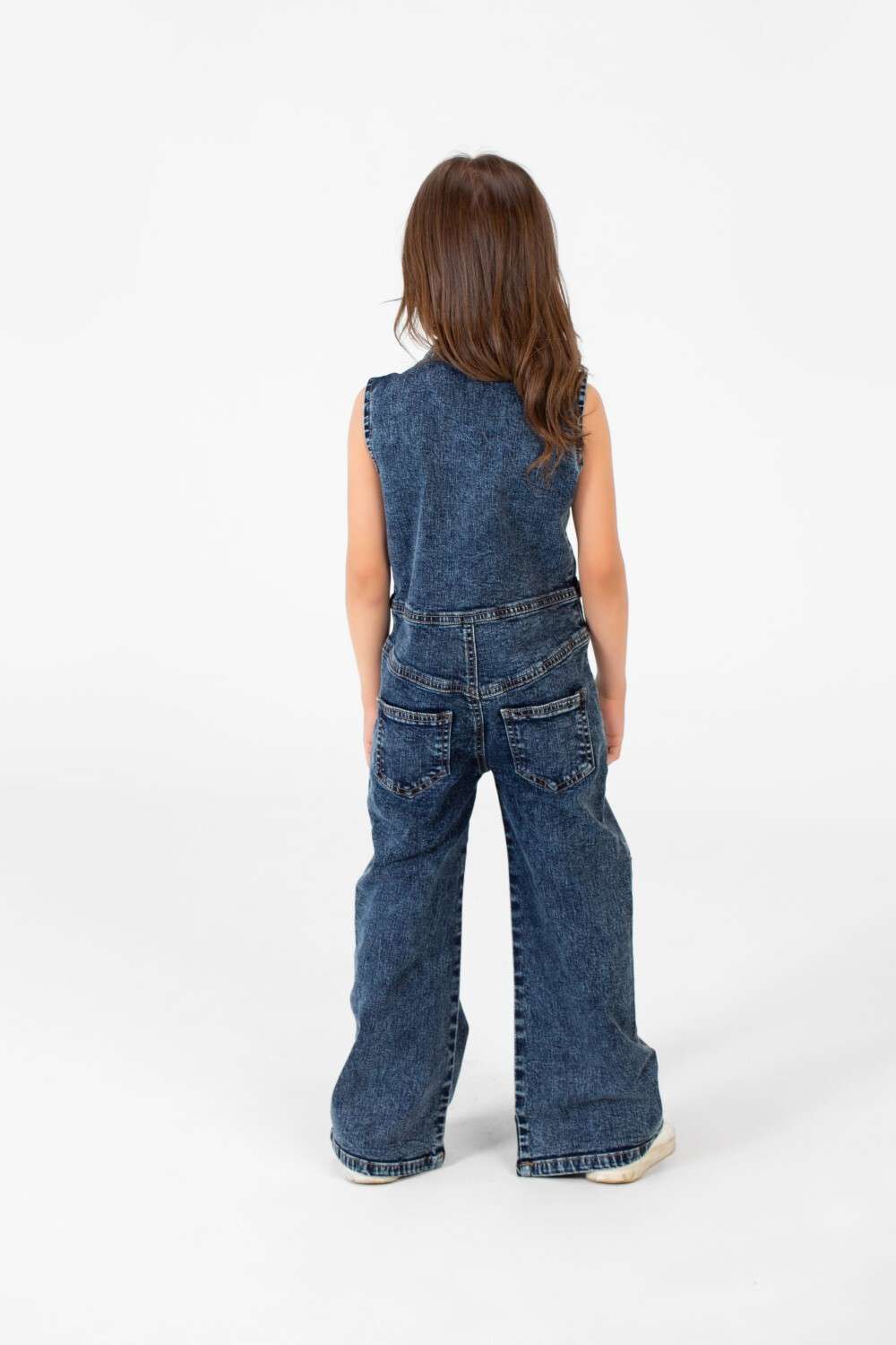Girl's Cut Front & Back Pockets Jumpsuit With Half Buttons In Modern Cut