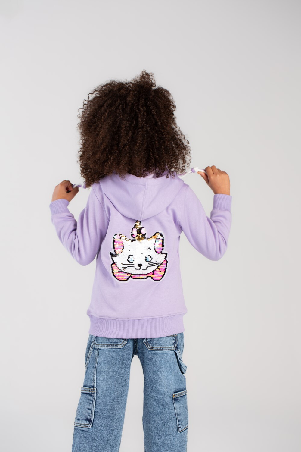 Girl's Hoodie Back Printed Padded Sweatshirt