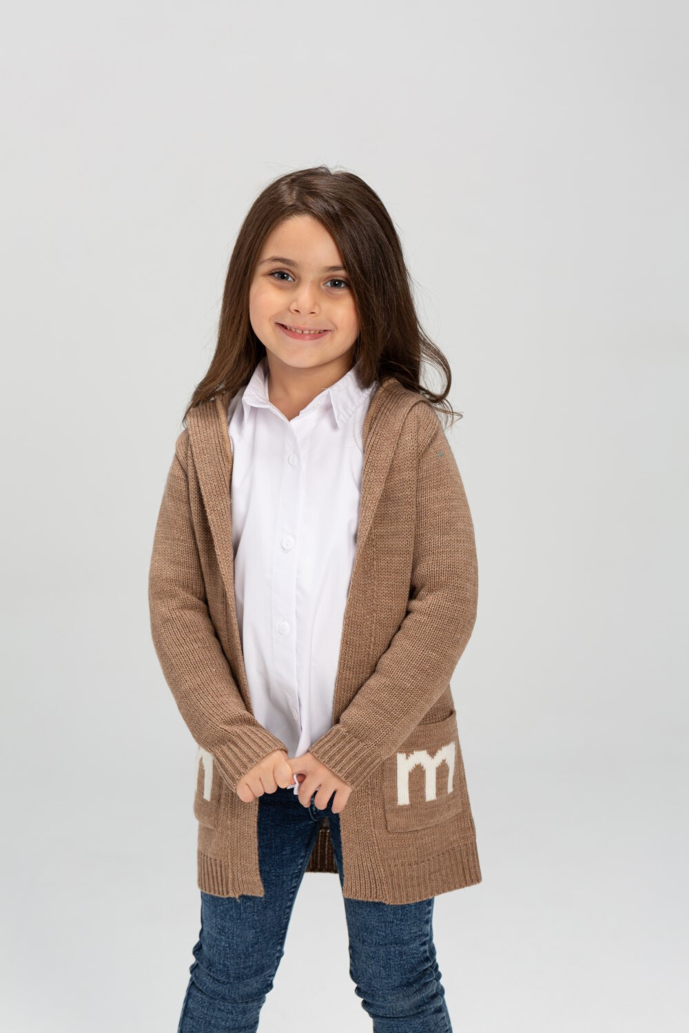 Girl's Long Sleeve Basic Regular Fit Long Style Outfit With Unqiue Design