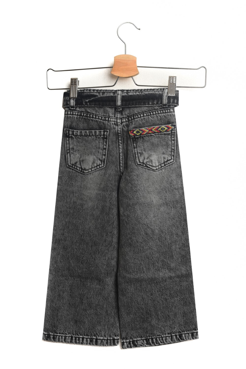 Girl's Wide Leg Jeans Pants With Unique Style