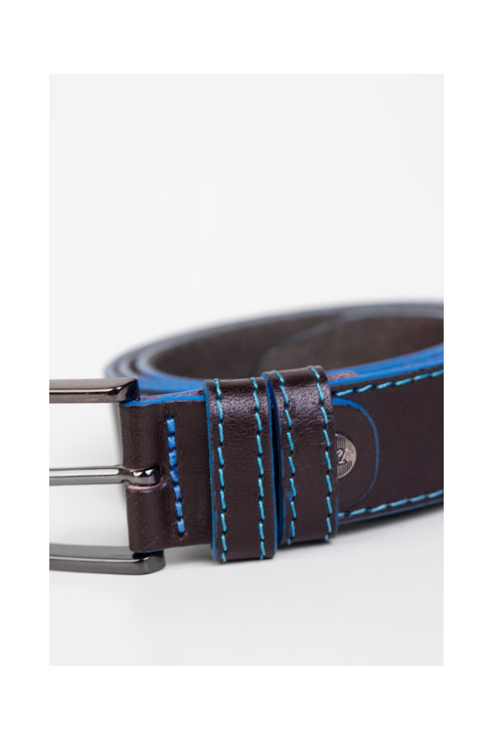 Men's Classic Belt With Blue Sides