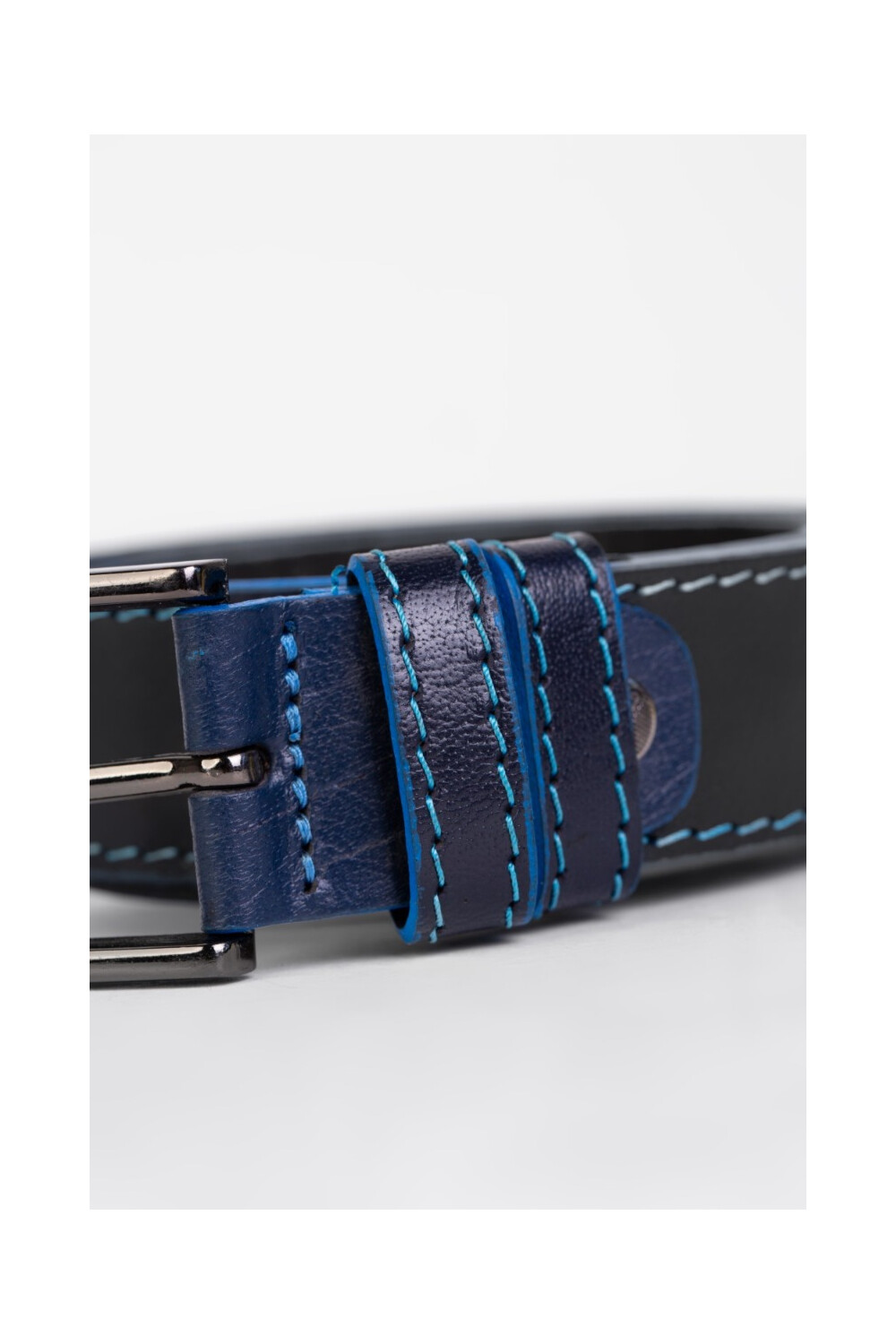 Men's Classic Belt With Blue Sides