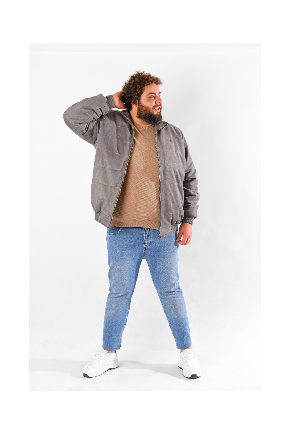 Men's Big Size Crewneck Pullover With Long Sleeves