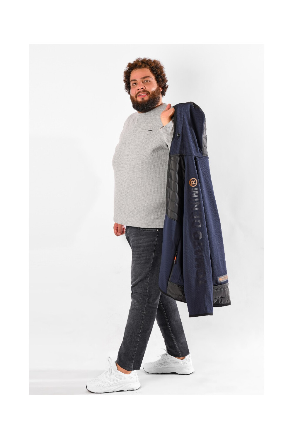 Men's Basic Long Sleeve Cotton Big Size Crew Neck Sweatshirt