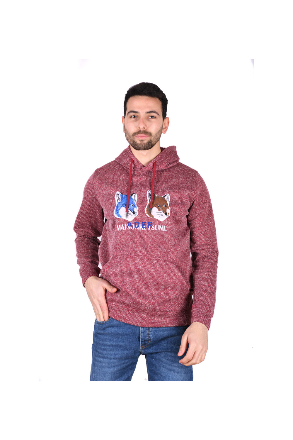 Men's Slim Fit Hooded Padded Printed Sweatshirt With Unique Style