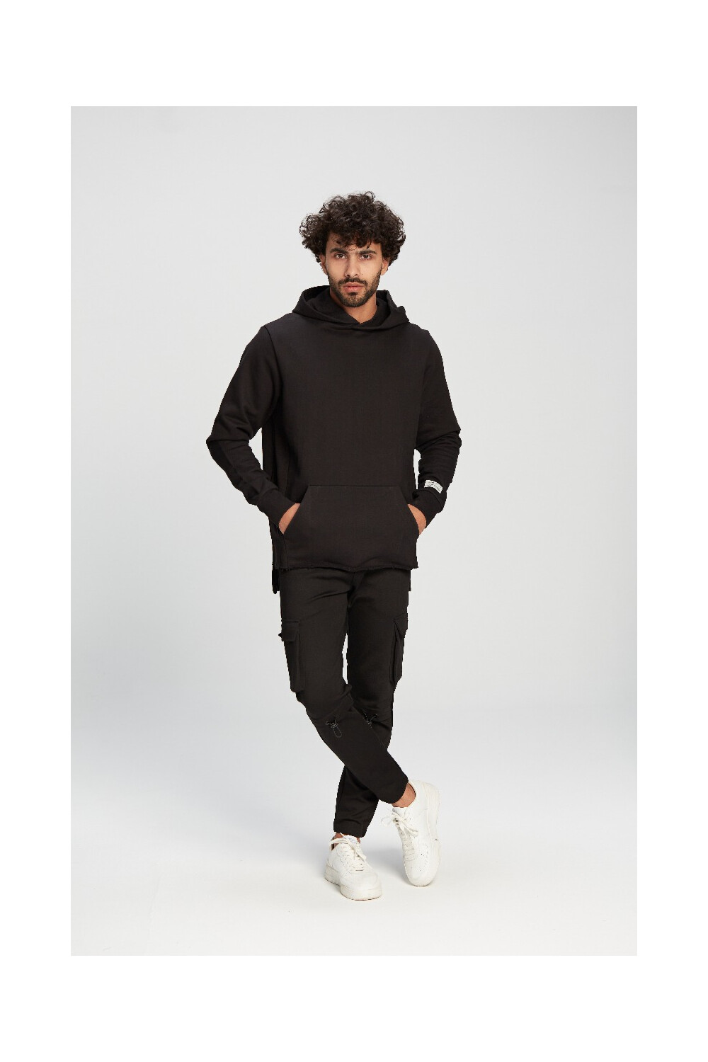 Men's Slim Fit Hooded Melton Padded Basic Hoodie Sweatshirt