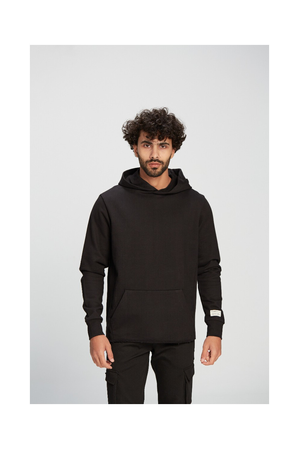 Men's Slim Fit Hooded Melton Padded Basic Hoodie Sweatshirt
