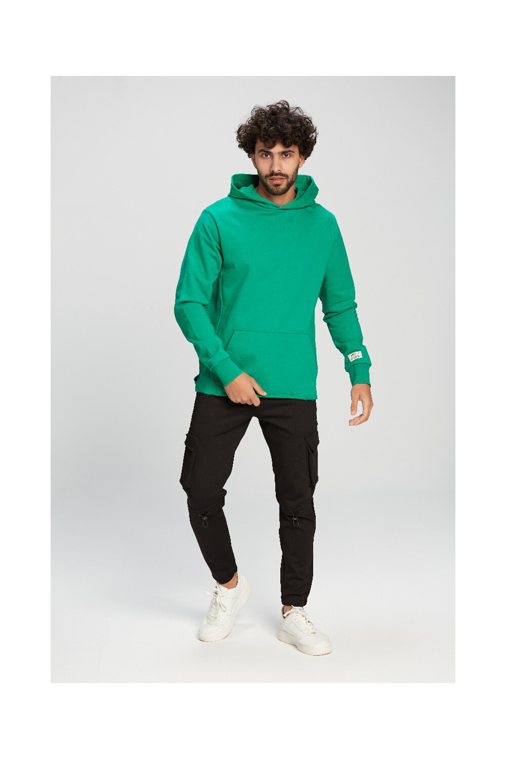 Men's Slim Fit Hooded Melton Padded Basic Hoodie Sweatshirt