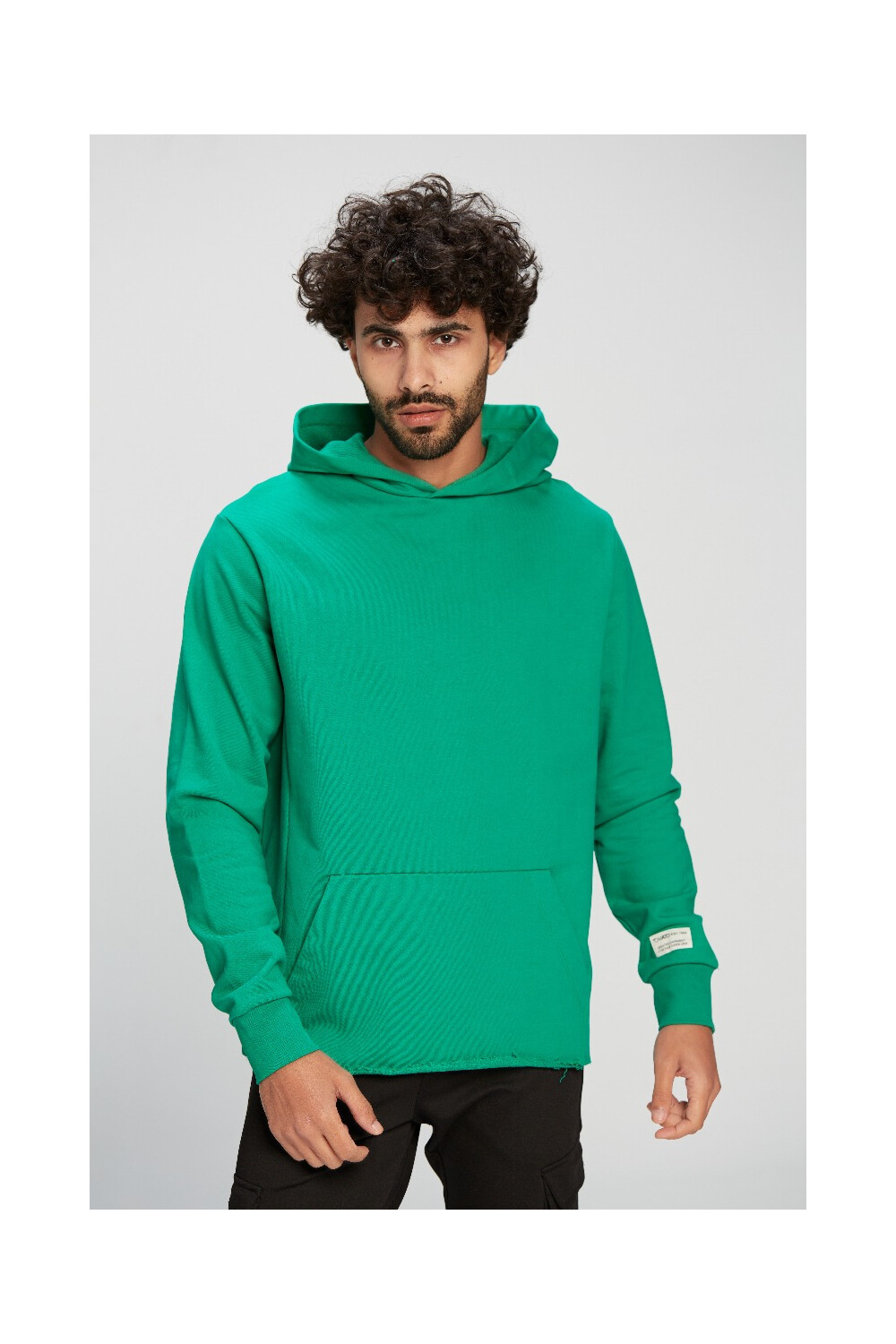 Men's Slim Fit Hooded Melton Padded Basic Hoodie Sweatshirt