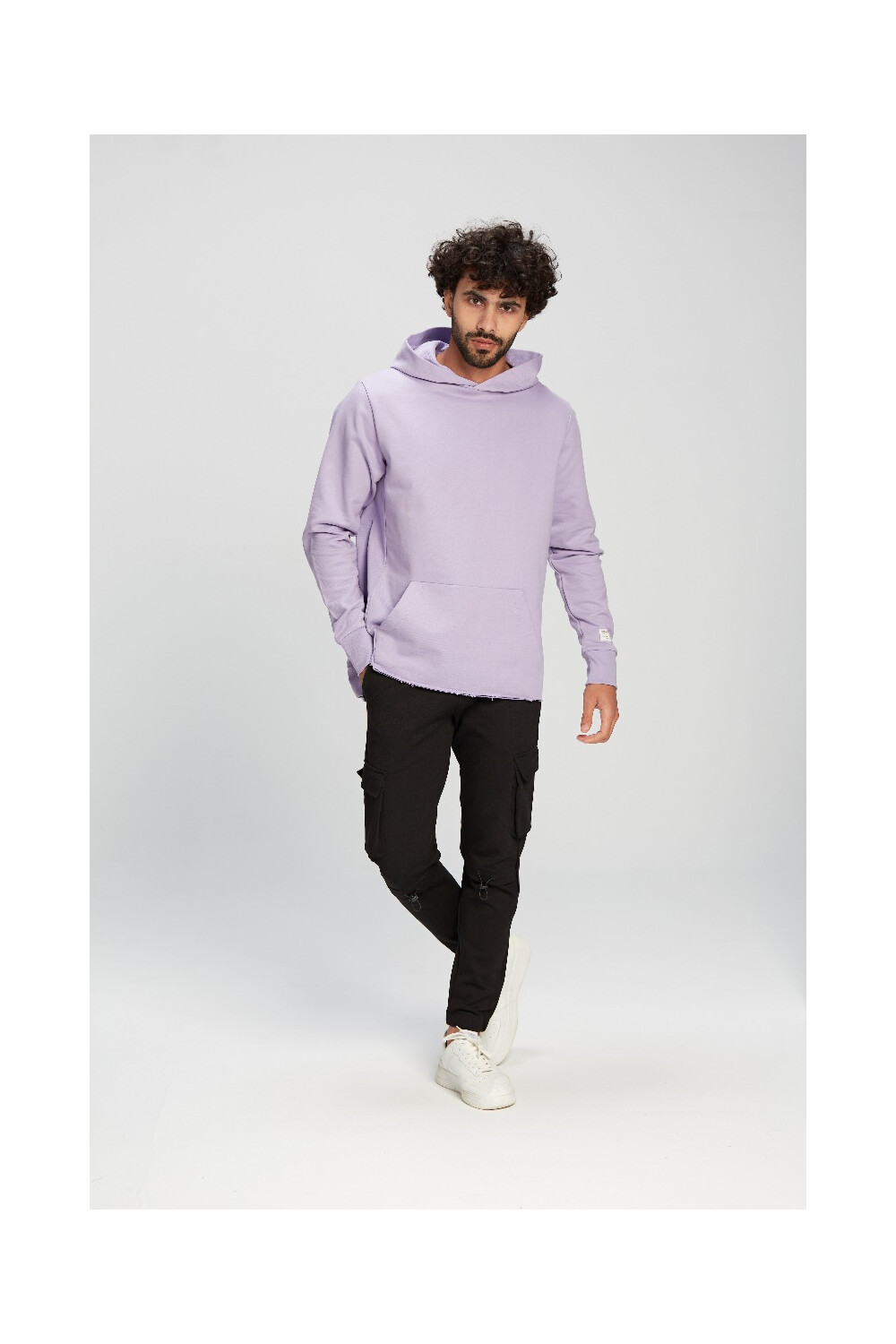 Men's Slim Fit Hooded Melton Padded Basic Hoodie Sweatshirt