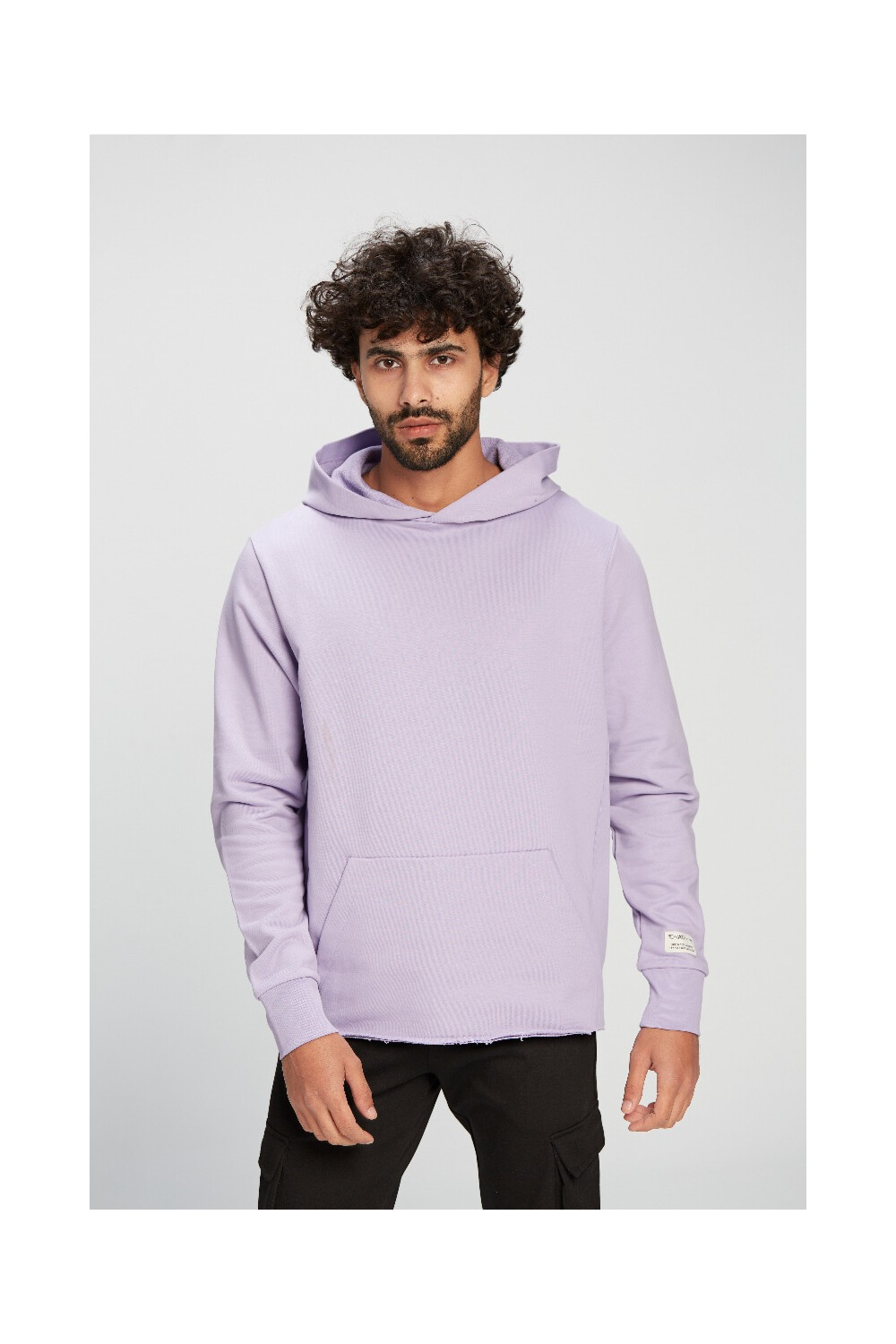 Men's Slim Fit Hooded Melton Padded Basic Hoodie Sweatshirt