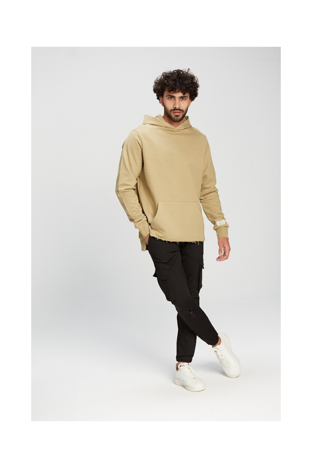 Men's Slim Fit Hooded Melton Padded Basic Hoodie Sweatshirt