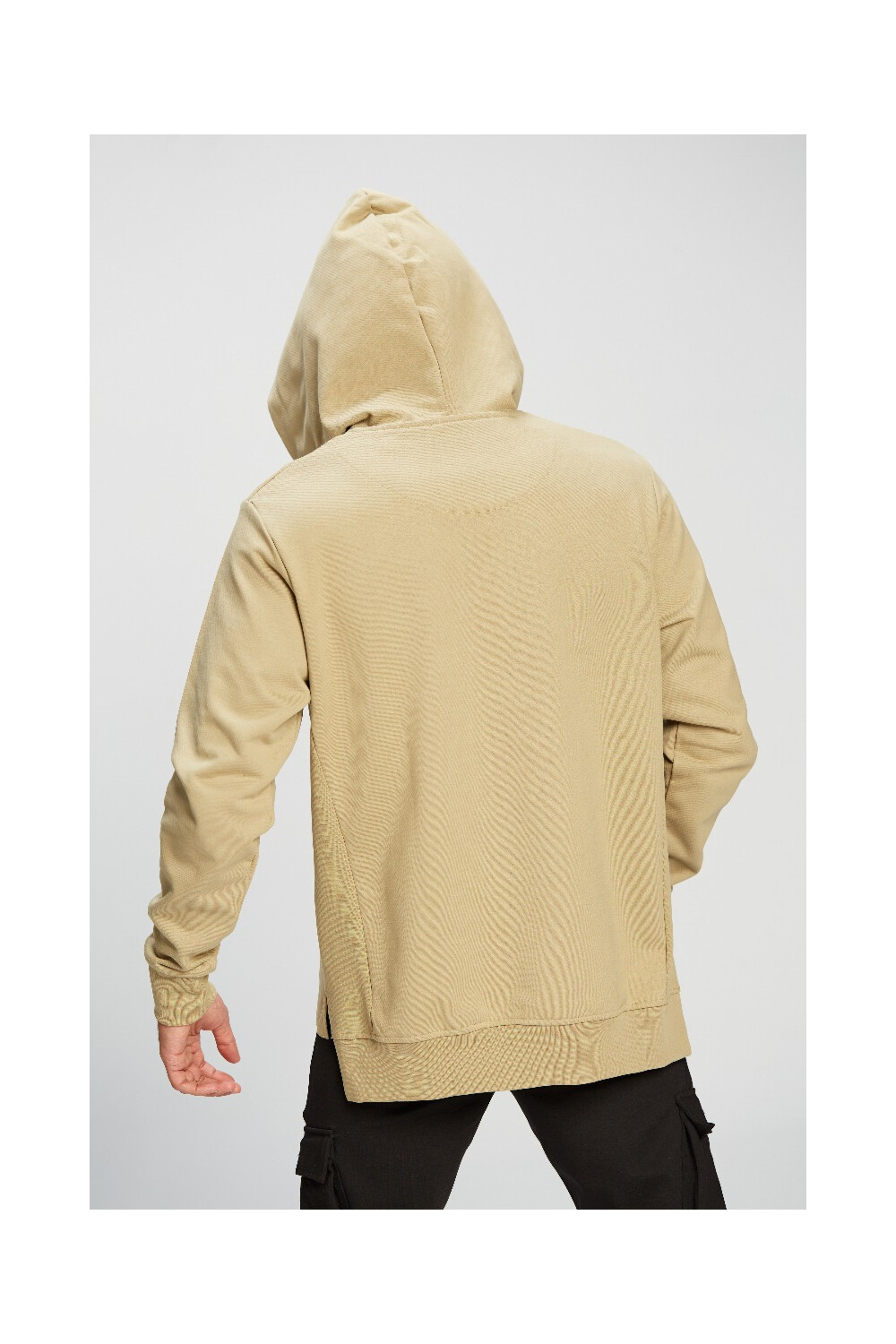 Men's Slim Fit Hooded Melton Padded Basic Hoodie Sweatshirt