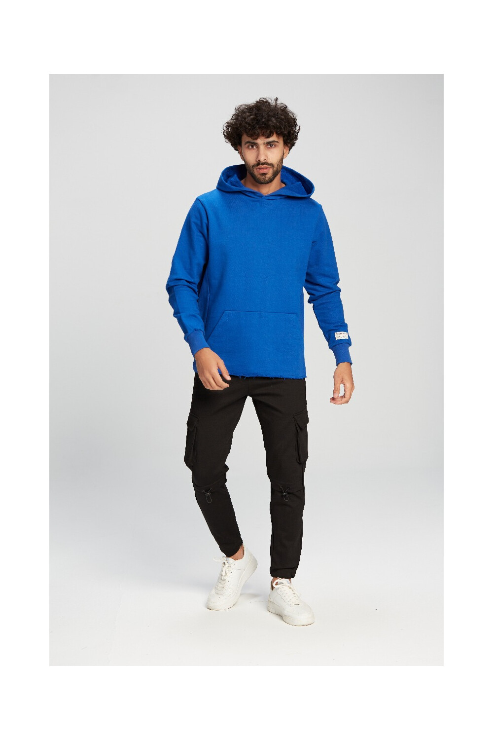 Men's Slim Fit Hooded Melton Padded Basic Hoodie Sweatshirt