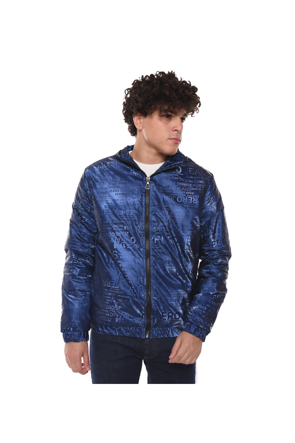 Men's Printed Casual Full Zipper Waterproof Jacket
