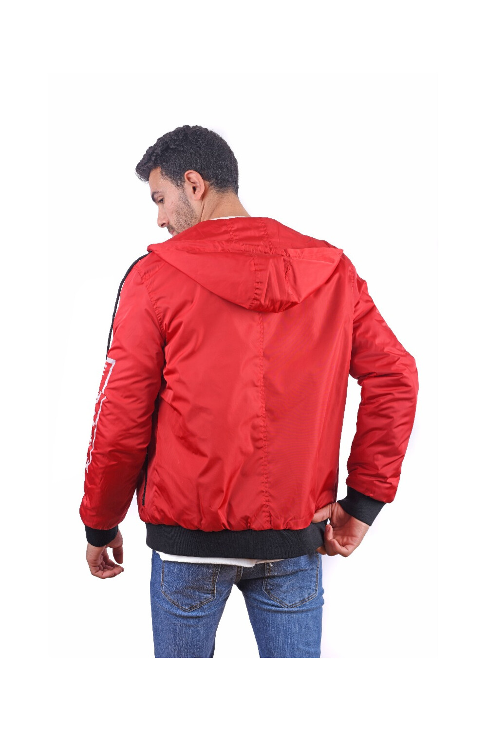 Men's Casual Full Zipper Waterproof Sweatshirt With Front Print