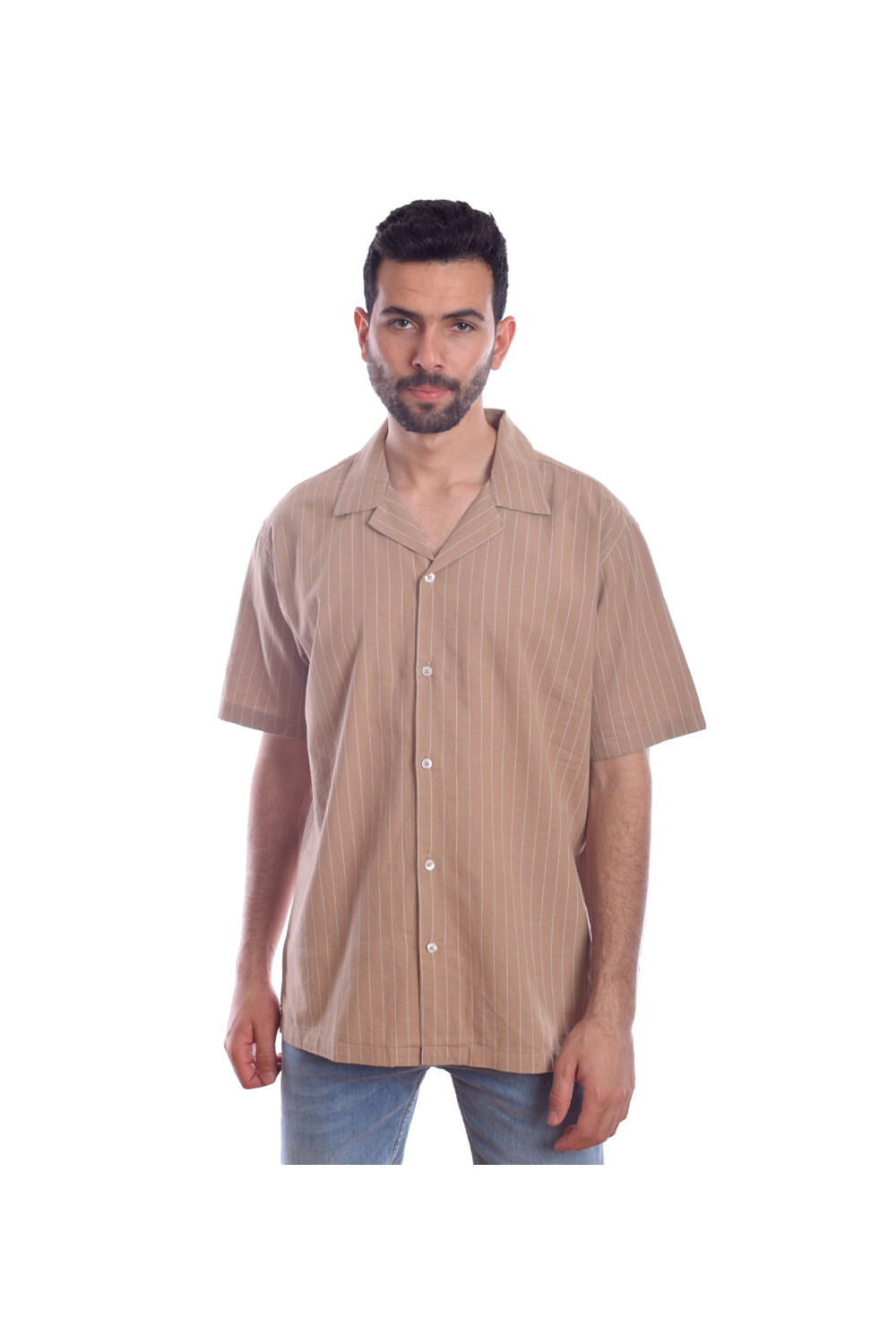 Men's Cotton Regular Fit Shirt With Striped Details