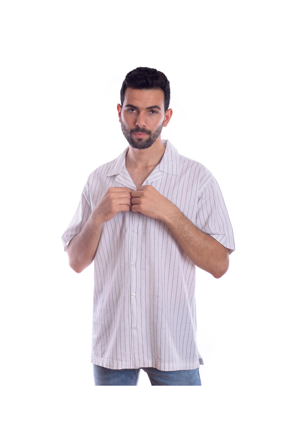 Men's Cotton Regular Fit Shirt With Striped Details