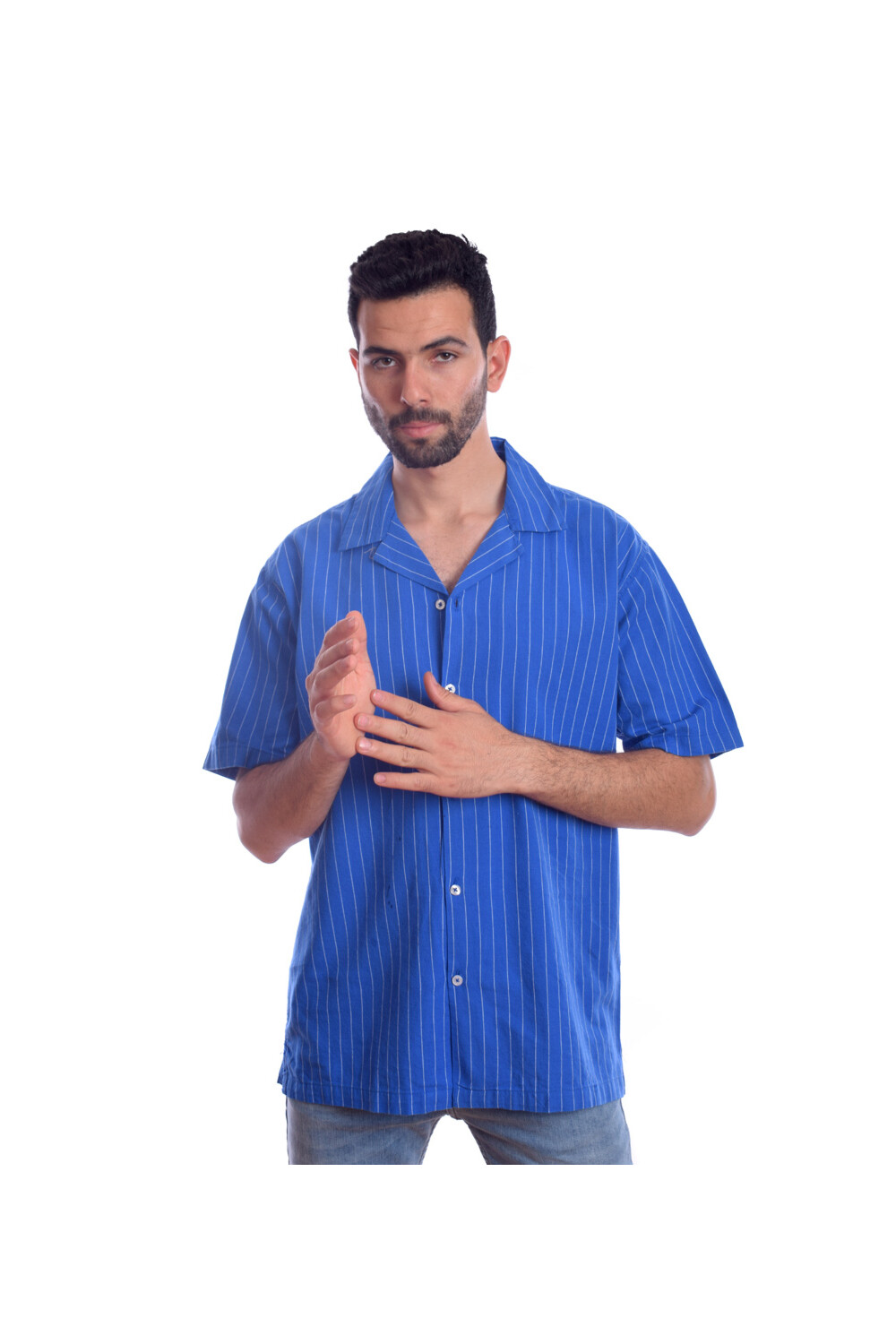 Men's Cotton Regular Fit Shirt With Striped Details