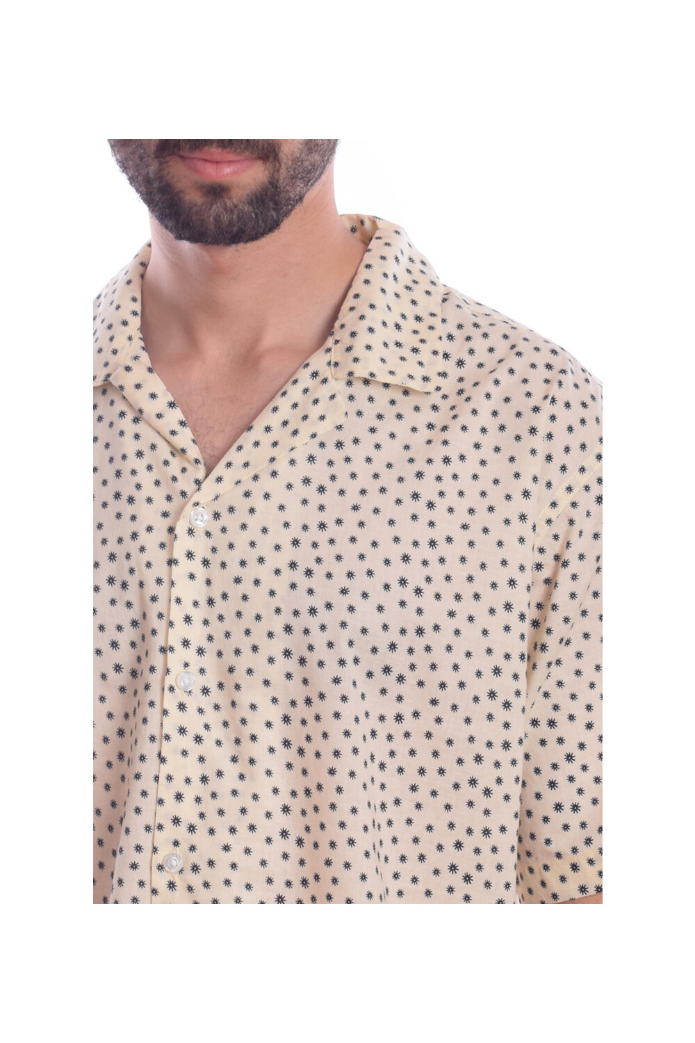 Men's Jakar Dotted Style Regular Fit Soft Cotton Shirt White